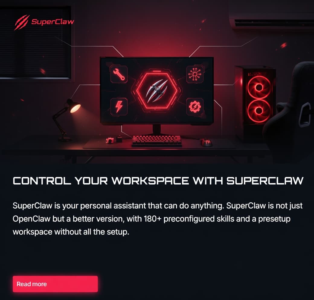 SuperClaw dashboard screenshot